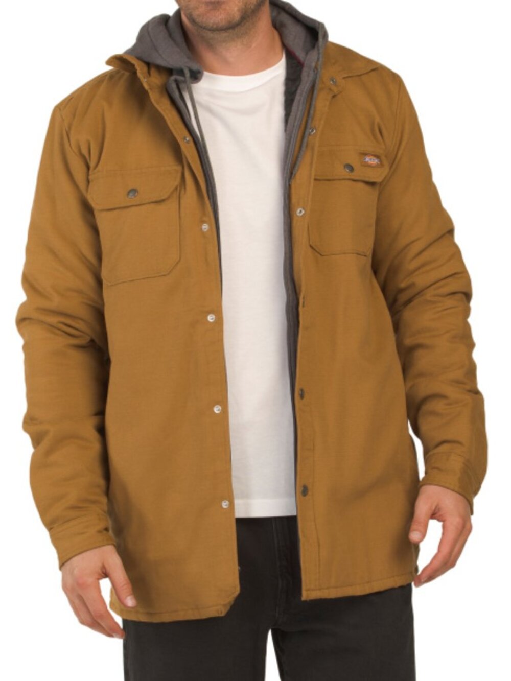 DICKIES Fleece Hooded Duck Relaxed Shirt Jacket